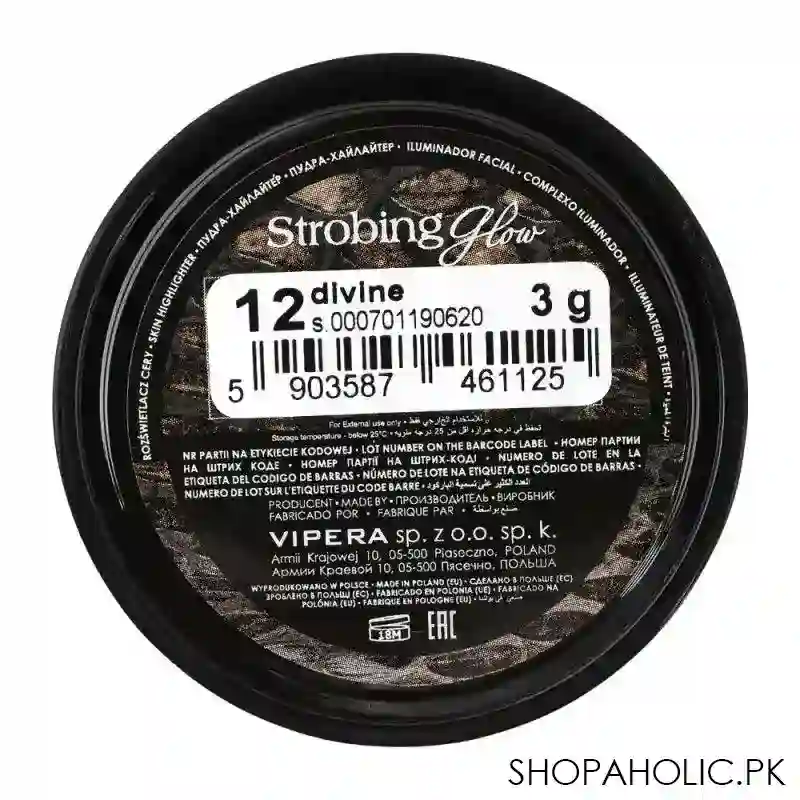 vipera strobing glow highlighter, 12 divine image3