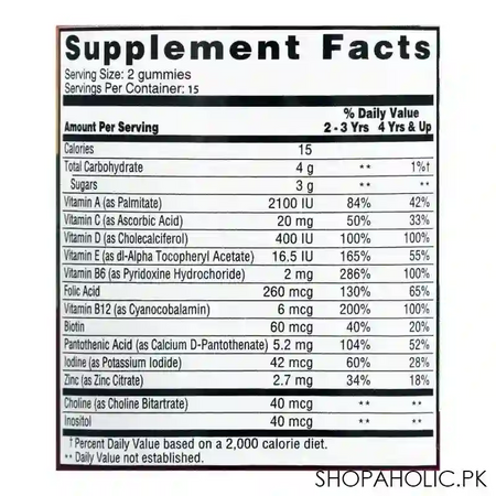 vitakids multi vitamins gummies, five flavors, 30 gummies image3