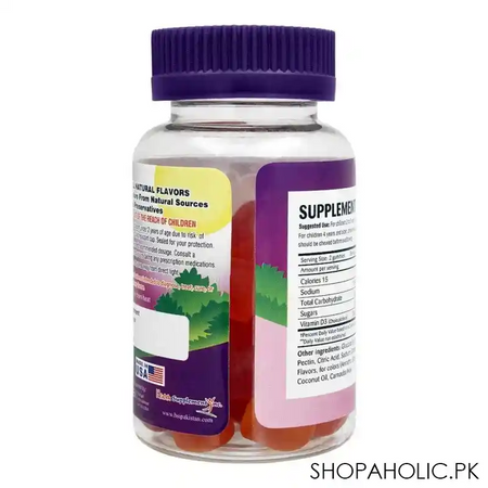 vitakids vitamins d3 gummies, 1000iu, 30 gummies, dietary supplement image2