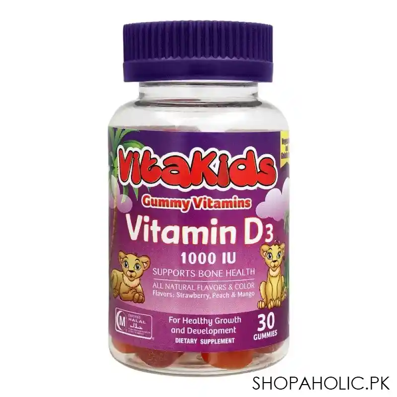 vitakids vitamins d3 gummies, 1000iu, 30 gummies, dietary supplement main image