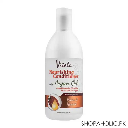 vitale argan oil renew & nourish nourishing conditioner, for damaged hair, 335ml main image