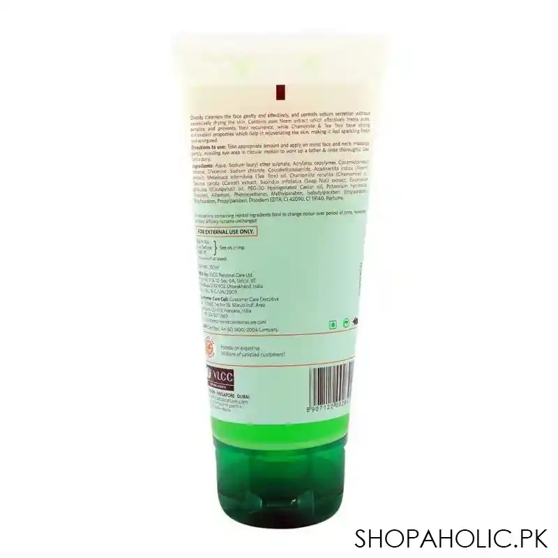 vlcc natural sciences chamomile & tea tree neem face wash 150ml image2