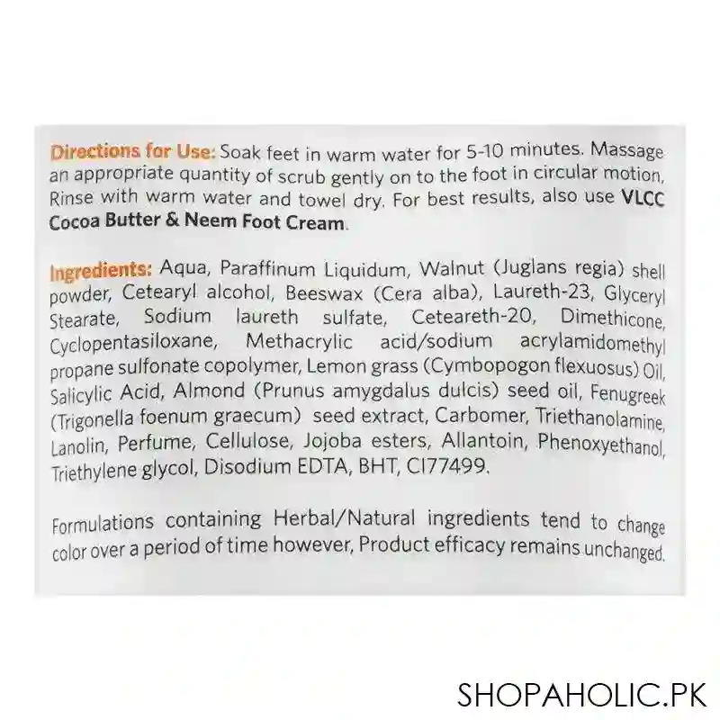 vlcc natural sciences lemongrass & walnut foot scrub, exfoliates dry & rough skin, 100ml image3