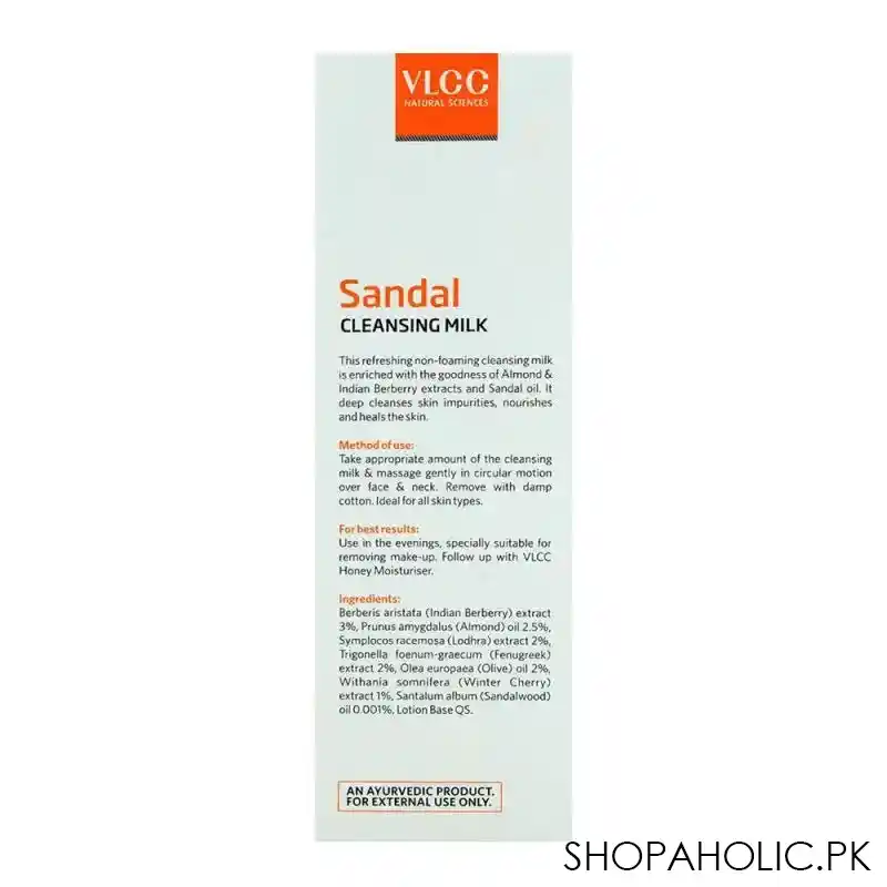 vlcc natural sciences sandal cleansing milk 100ml image3