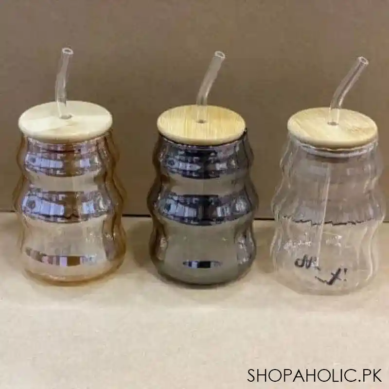 volcano glass mug with straw 500ml image3