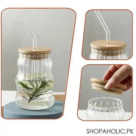 volcano glass mug with straw 500ml image5
