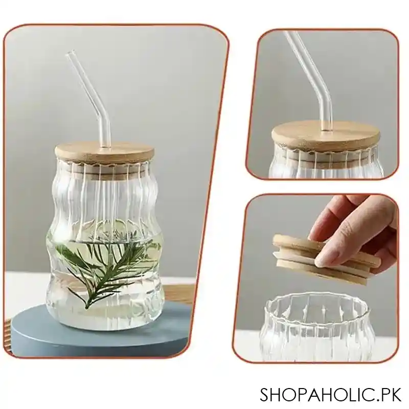 volcano glass mug with straw 500ml image5