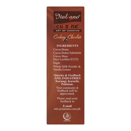 Italiano Cooking Chocolate, Sweetened Dark Chocolate, 220g - Image 4