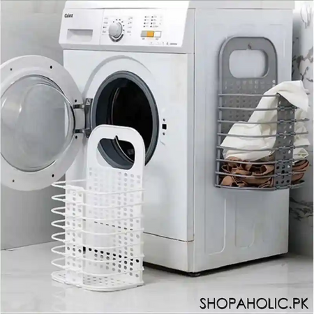 wall hanging foldable multifunctional laundry storage basket image6
