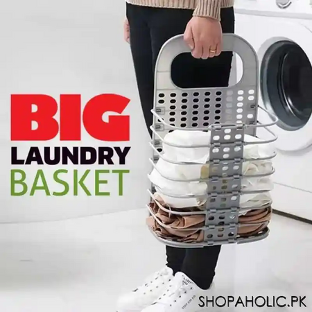 wall hanging foldable multifunctional laundry storage basket main image