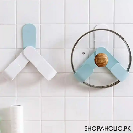 wall mounted adjustable folding pot cover and lid holder image5