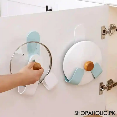 wall mounted adjustable folding pot cover and lid holder image6