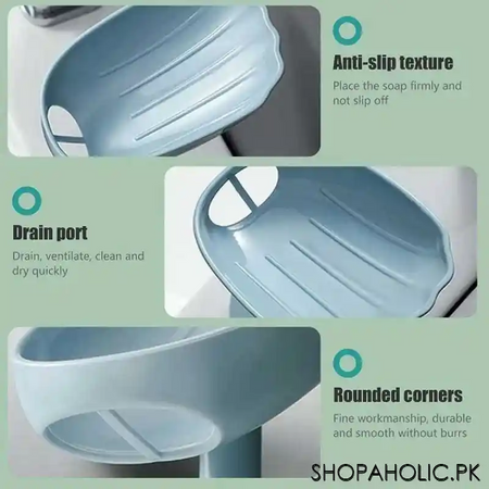 wall mounted creative suction cup drain soap holder image3