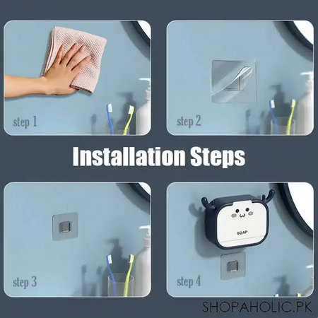 wall mounted deer shaped flip drain soap box with tray image5