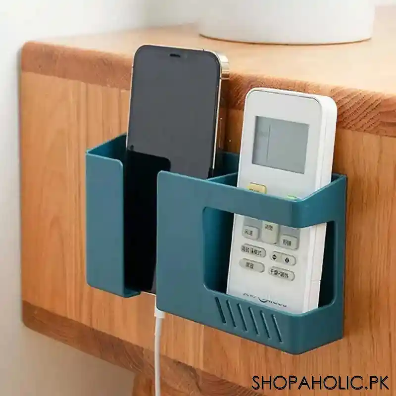 wall mounted double lattice remote control & mobile phone holder image3