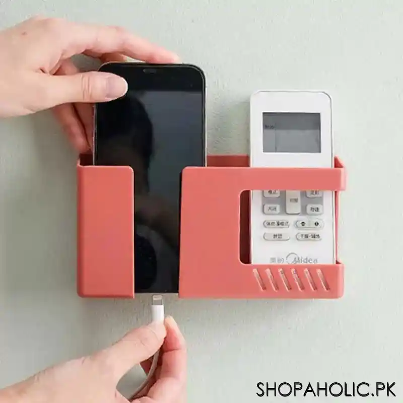 wall mounted double lattice remote control & mobile phone holder main image