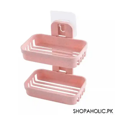 wall mounted double layer soap holder image2