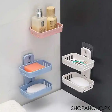 wall mounted double layer soap holder image6