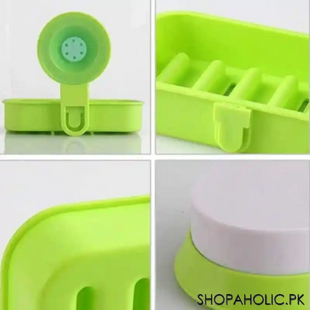 wall mounted double layer soap holder with suction cup image3