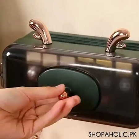 wall mounted lipstick holder organizer display case dust proof with mirror image3