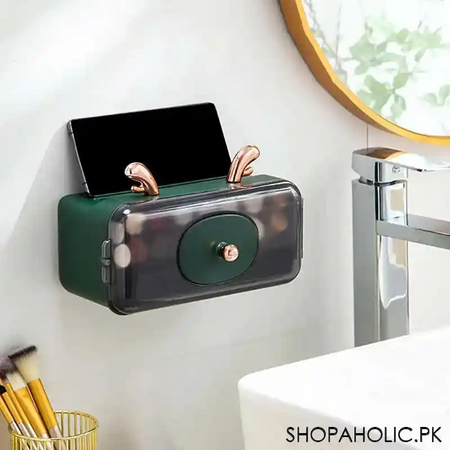 wall mounted lipstick holder organizer display case dust proof with mirror image7