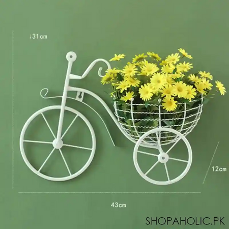 wall mounted metal bicycle flower basket image2