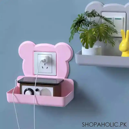 wall mounted mickey mouse shaped socket mobile phone storage holder image2