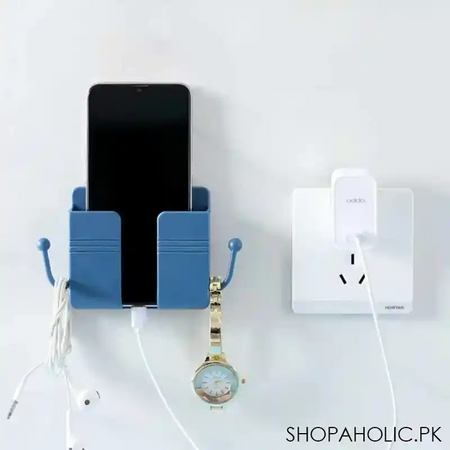 wall mounted mobile charging holder with dual hook main image