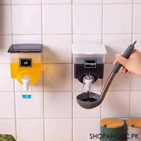 wall mounted oil and vinegar dispenser jar container image4
