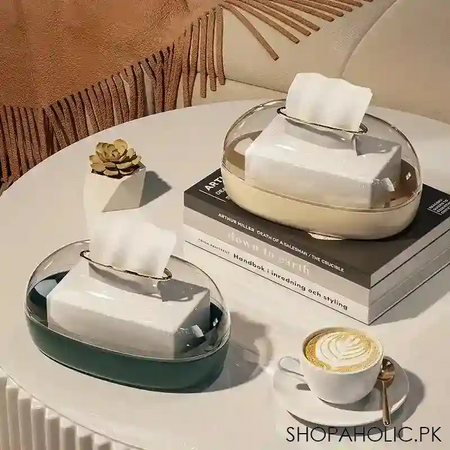 wall mounted oval acrylic luxury tissue box main image