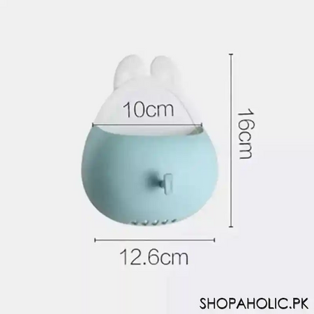 wall mounted rabbit shaped toothbrush holder drain storage shelf with hook image2