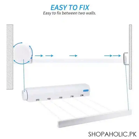 wall mounted retractable clothesline indoor outdoor laundry telescopic clothes drying hanger image5