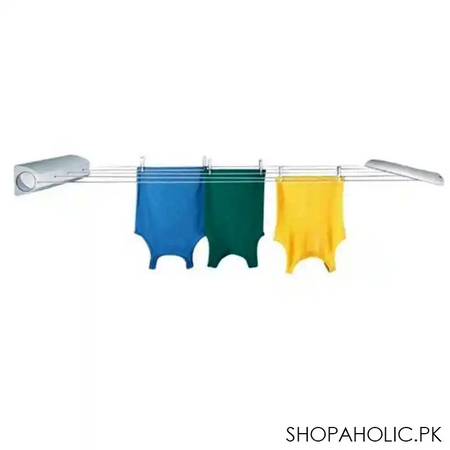 wall mounted retractable clothesline indoor outdoor laundry telescopic clothes drying hanger image6
