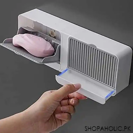 wall mounted soap box no drilling double soap drainer main image