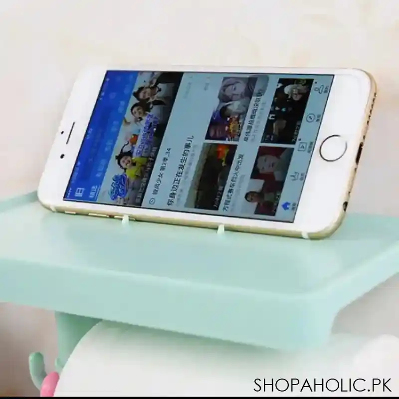 wall mounted toilet paper roll holder with shelf image4