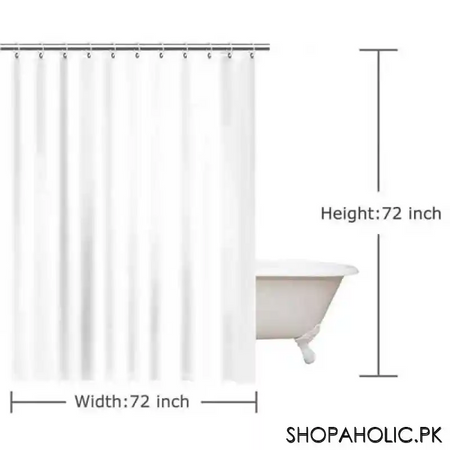 waterproof shower curtain with hooks (random design) image2