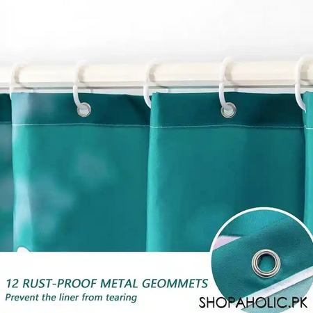 waterproof shower curtain with hooks (random design) image5