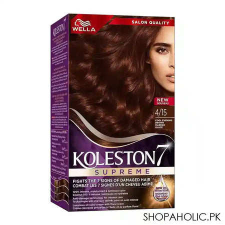 Wella Koleston 7 Supreme Color Cream Kit, 4/15 Cool Evening Brown - Main Image
