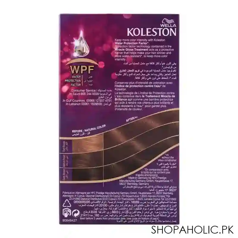 wella koleston color cream kit, 4/3 medium golden brown image3