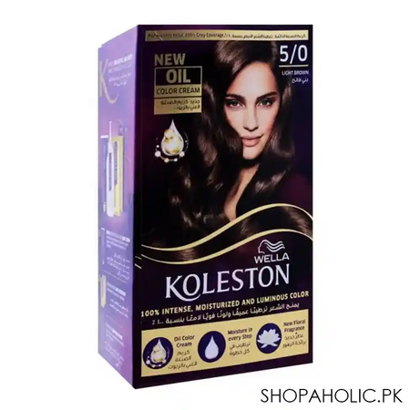 wella koleston color cream kit, 5/0 light brown main image