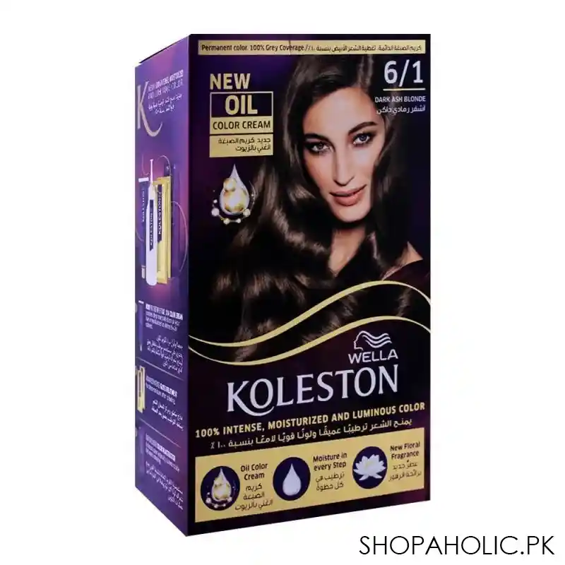 wella koleston color cream kit, 6/1 dark ash blonde main image