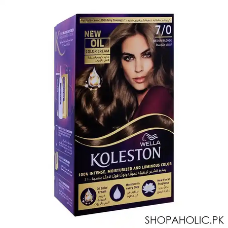 wella koleston color cream kit, 7/0 medium blonde main image
