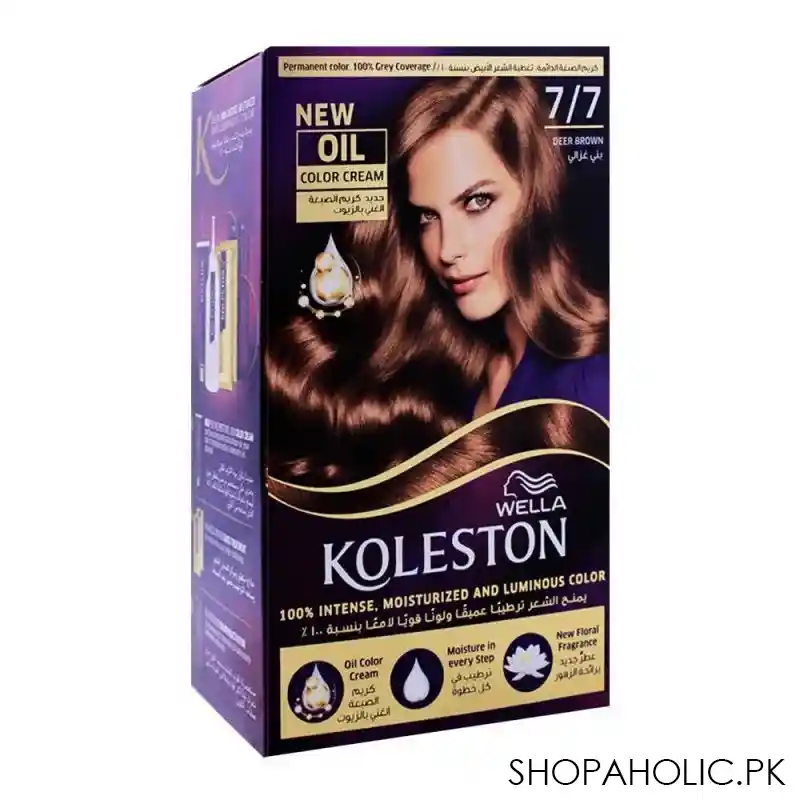 wella koleston color cream kit, 7/7 deer brown main image