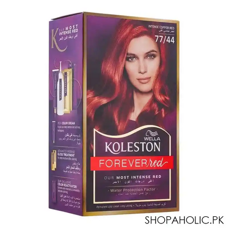 wella koleston forever red color cream kit, 77/44, intense copper red main image