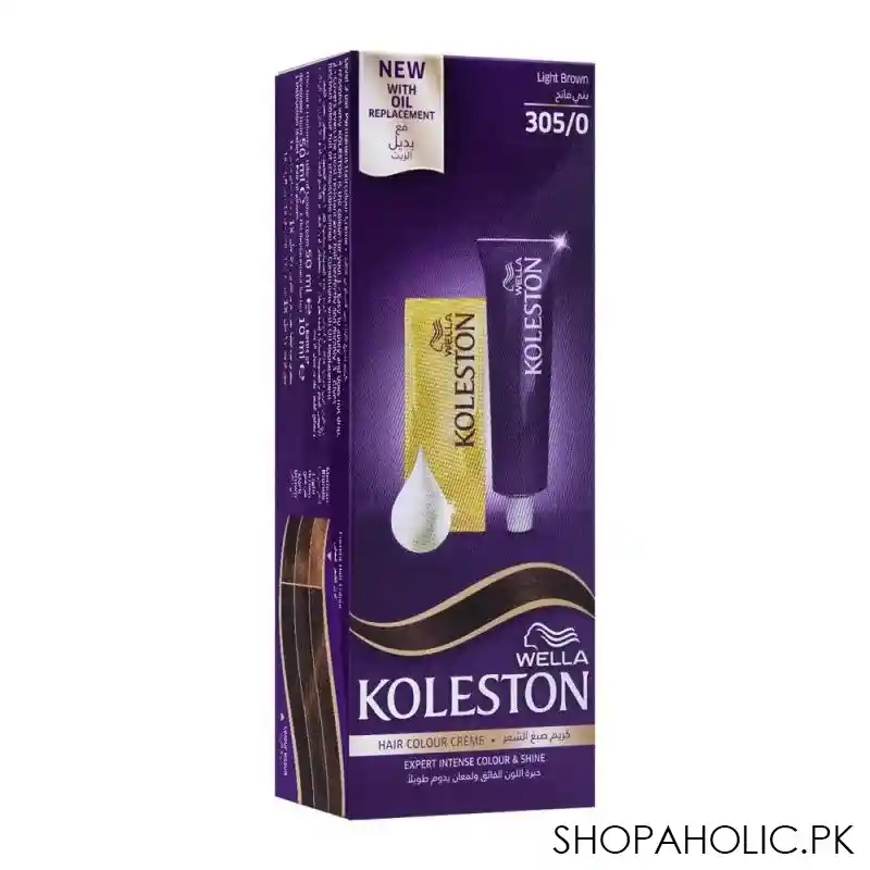 wella koleston hair color creme, 305/0, light brown main image