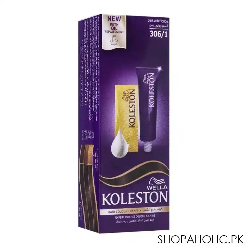 wella koleston hair color creme, 306/1, dark ash blonde main image