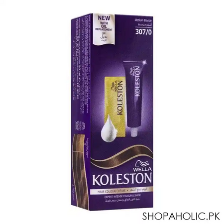 wella koleston hair color creme, 307/0, medium blonde main image
