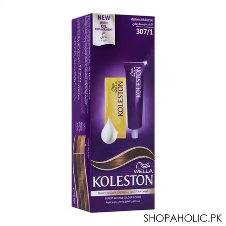 wella koleston hair color creme, 307/1, medium ash blonde main image