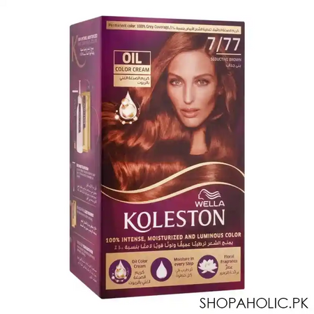 wella koleston oil color cream kit, 7/77, seductive brown main image