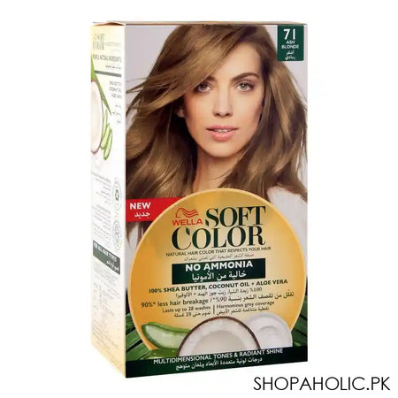 Wella Soft Color No Ammonia Hair Color, 71 Ash Blonde - Main Image